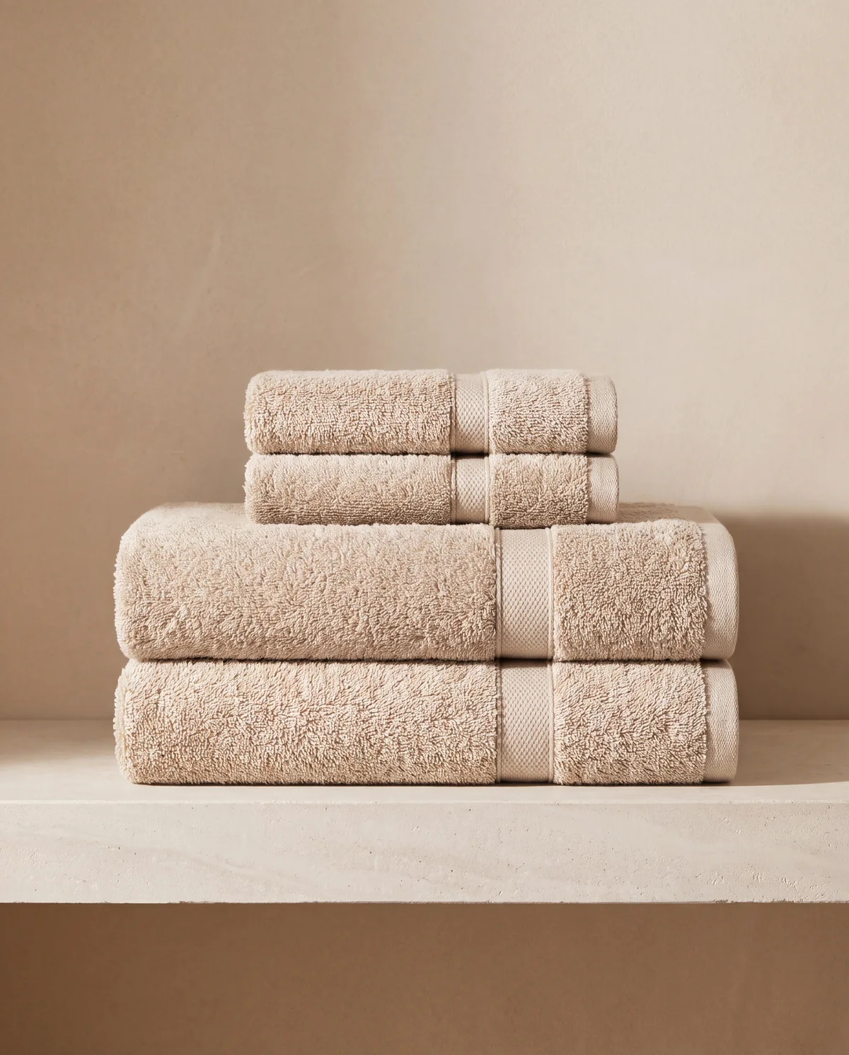 Plush Bath Towel Set, 2 bath towels and 2 hand towels